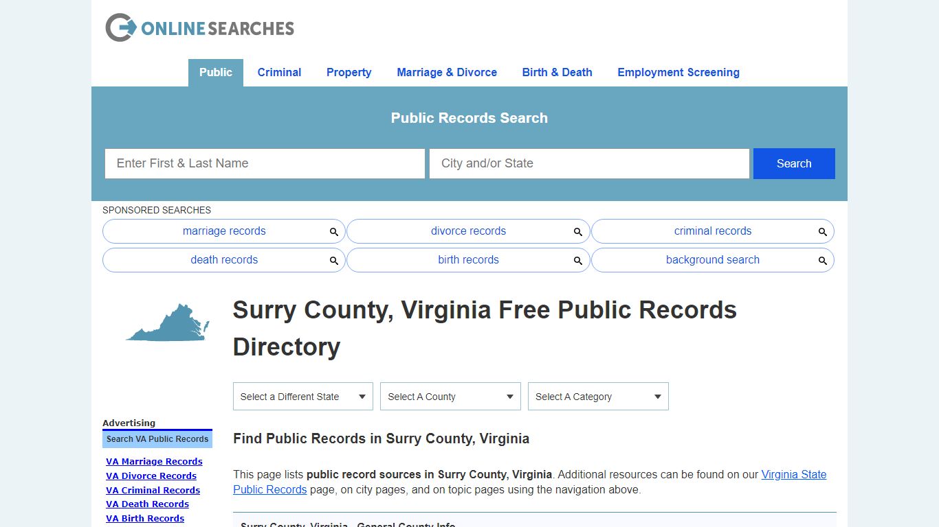 Surry County, Virginia Public Records Directory